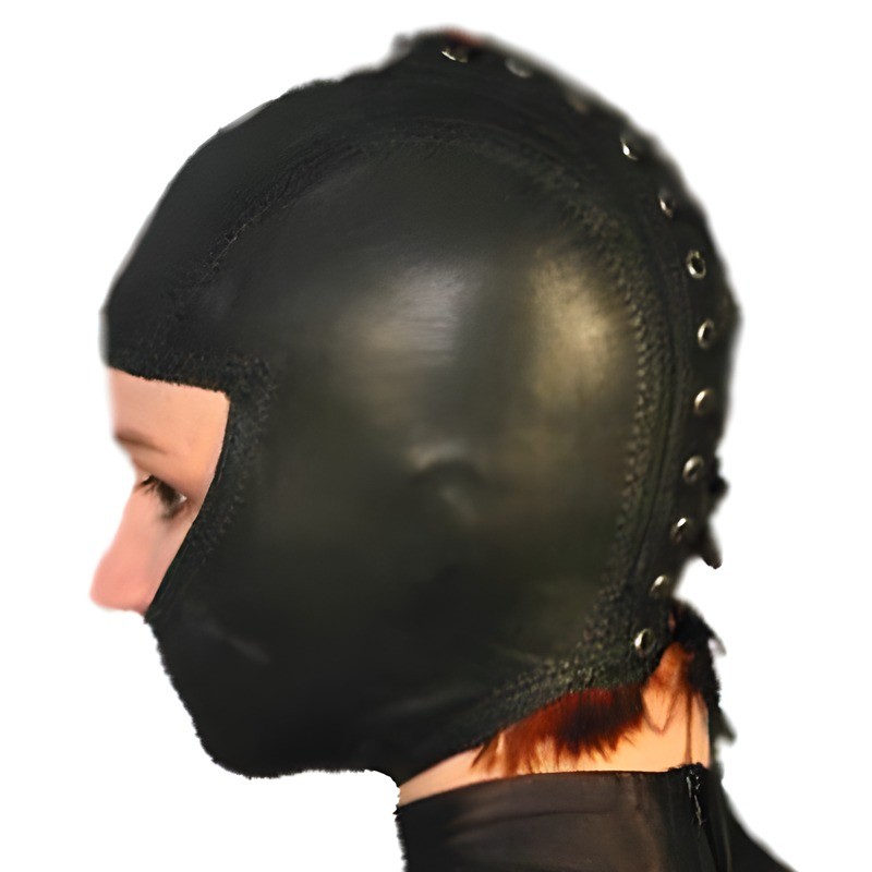 Cagoule BDSM femme en cuir
