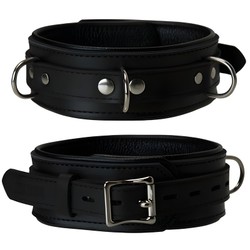 Collier en cuir unisexe noir