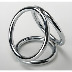 Triple Chrome Cock and Ball Ring