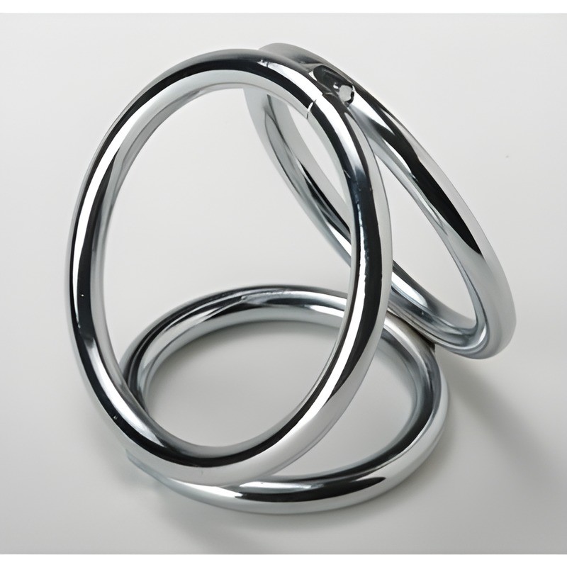 Triple Chrome Cock and Ball Ring