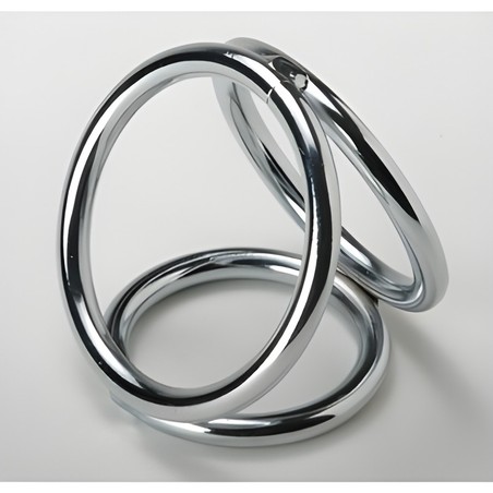 Triple Chrome Cock and Ball Ring