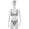 Bikini rivetés en cuir sexy pour femme