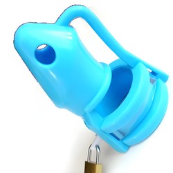 Cage de chasteté silicone Birdlocked bleue