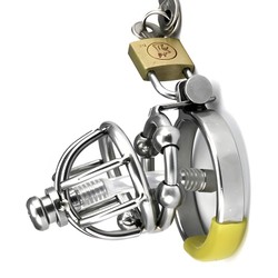 Cage de chasteté métal avec sonde d'uretre flexible