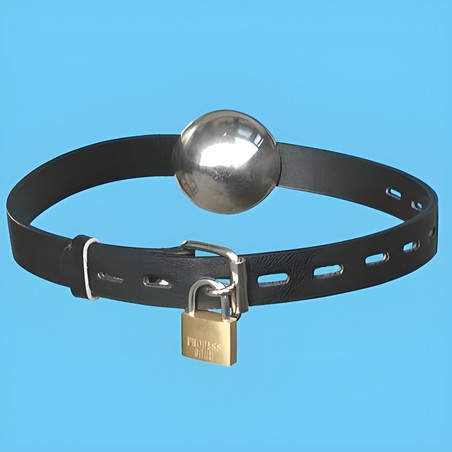 Ball gag acier avec cadenas