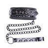 Collier et laisse de soumission style faux cuir crocodile
