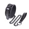 Collier et laisse de soumission style faux cuir crocodile