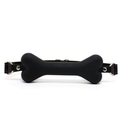 Bar gag bit gag Os  noir en sillicone