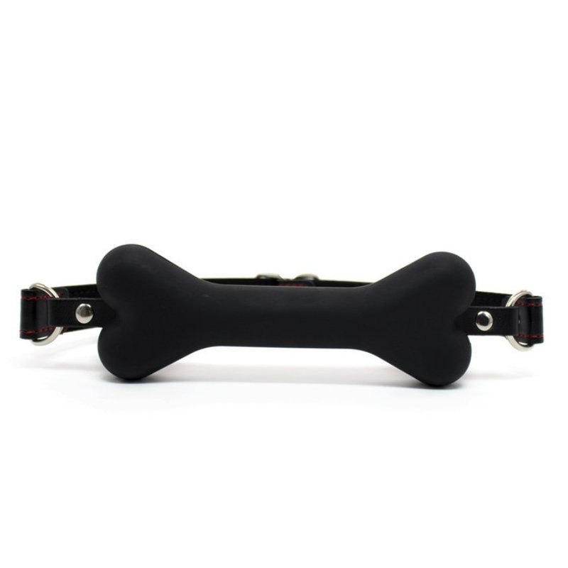 Bar gag bit gag Os  noir en sillicone