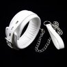 Collier et laisse unisexe en similicuir blanc