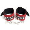 Bracelets menottes unisexe rouges et noirs cloutes