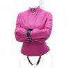 Camisole de force simili cuir rose framboise et noire