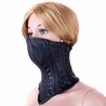 Minerve cache bouche et nez simili cuir noir