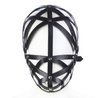 Masque muselière en simili cuir noir
