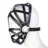 Masque muselière en simili cuir noir