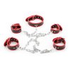 Ensemble contraintes simili cuir noir cou poignets chevilles chaine