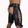 Short homme en simili cuir et laçages 