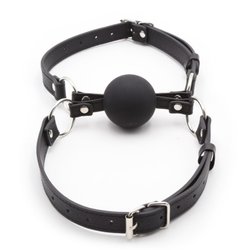 Double ball gag soumission silicone noir