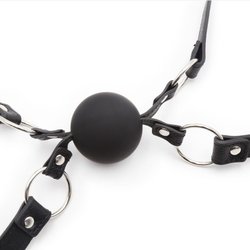 Double ball gag soumission silicone noir