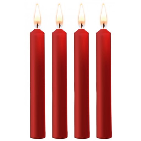 4 mini bougies rouges