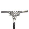 Collier harnais en simili cuir noir et métal