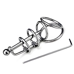 Cage de chasté triple anneaux Baguette du prince