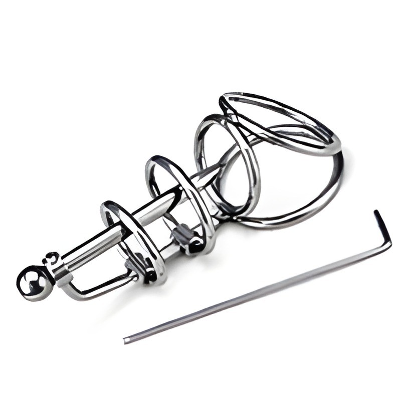 Cage de chasté triple anneaux Baguette du prince