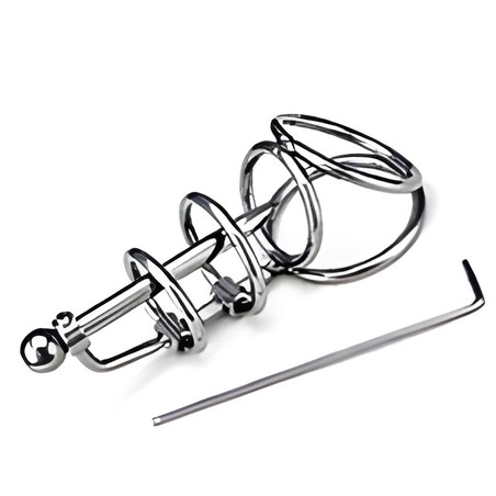 Cage de chasté triple anneaux Baguette du prince