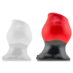 Oxballs - Plug Tunnel Colossus Pighole XXXXL Noir-Rouge 17 x 13.5cm