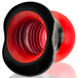Oxballs - Plug Tunnel Colossus Pighole XXXXL Noir-Rouge 17 x 13.5cm