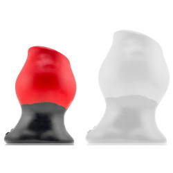 Oxballs - Plug Tunnel Super Max Pighole XXXL Noir-Rouge 15 x 11.5cm