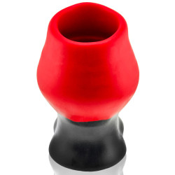 Oxballs - Plug Tunnel Super Max Pighole XXXL Noir-Rouge 15 x 11.5cm