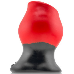 Oxballs - Plug Tunnel Super Max Pighole XXXL Noir-Rouge 15 x 11.5cm