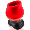 Oxballs - Plug Tunnel Super Max Pighole XXXL Noir-Rouge 15 x 11.5cm