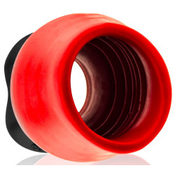 Oxballs - Plug Tunnel Super Max Pighole XXXL Noir-Rouge 15 x 11.5cm