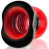 Oxballs - Plug Tunnel Super Max Pighole XXXL Noir-Rouge 15 x 11.5cm