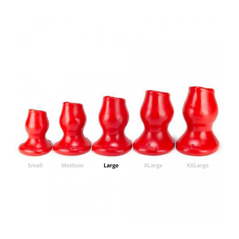 Oxballs - Plug Tunnel Pig-Hole rouge Large - 9 x 7 cm