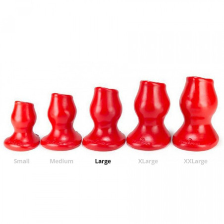 Oxballs - Plug Tunnel Pig-Hole rouge Large - 9 x 7 cm