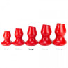 Oxballs - Plug Tunnel Pig-Hole rouge Large - 9 x 7 cm