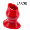 Oxballs - Plug Tunnel Pig-Hole rouge Large - 9 x 7 cm