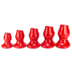 Oxballs - Plug Tunnel Pig-Hole rouge Large - 9 x 7 cm