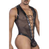 Body Lofnis noir S/M - body masculin tulle transparent | Nedgy