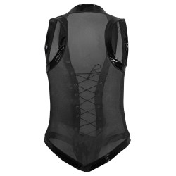 Body Lofnis noir S/M - body masculin tulle transparent | Nedgy