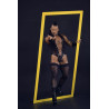 Body Lofnis noir L/XL - body masculin tulle transparent | Nedgy