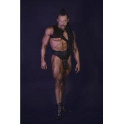 Body Erzul noir L/XL - body masculin boutons-pressions | Nedgy