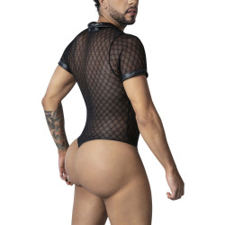 Body-string Geolix noir L/XL - tulle motifs géométriques | Nedgy