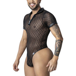 Body-string Geolix noir L/XL - tulle motifs géométriques | Nedgy