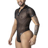 Body-string Geolix noir L/XL - tulle motifs géométriques | Nedgy