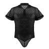 Body-string Geolix noir L/XL - tulle motifs géométriques | Nedgy