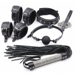 Kit SM Diamo 5 pièces noir - fourrure et strass | Nedgy